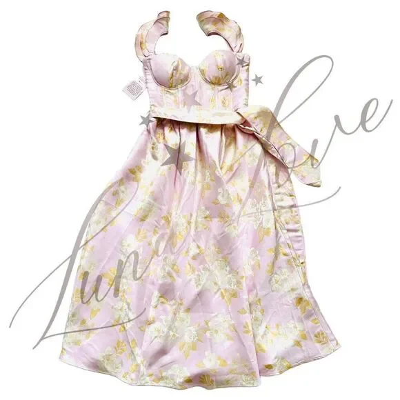 V. CHAPMAN The Vera Dress in Light Lilac Baroque Floral (size 6) NWT - Picture 5 of 14